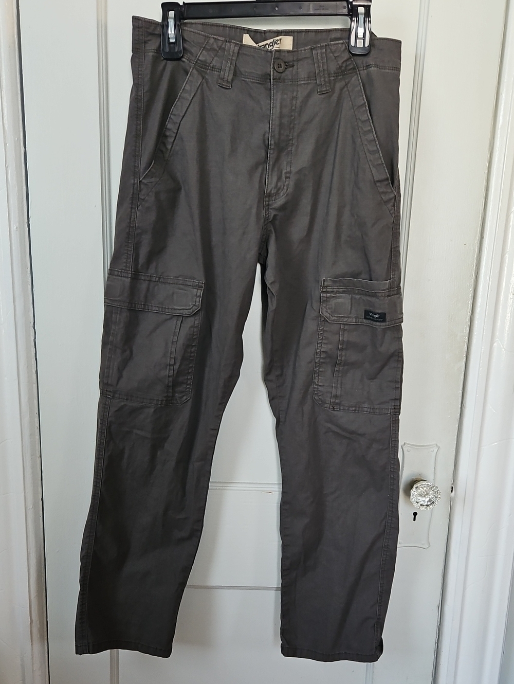 NWOT Men's Wrangler Authentic Dark Gray Cargo Pants — 29 X 30